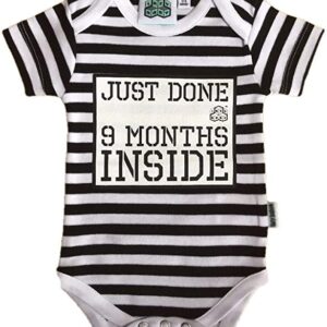‘Just Done 9 Months Inside’ Babygrow Vest. Newborn to 6 months