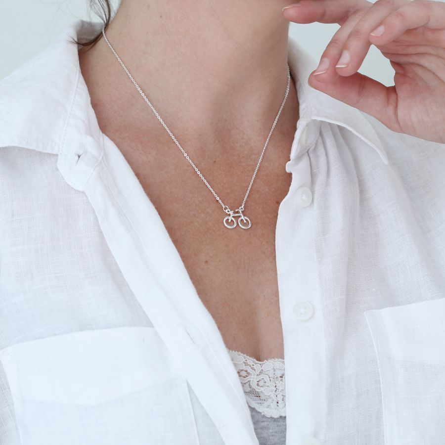 Silver plated Bicycle Charm Necklace - Image 3
