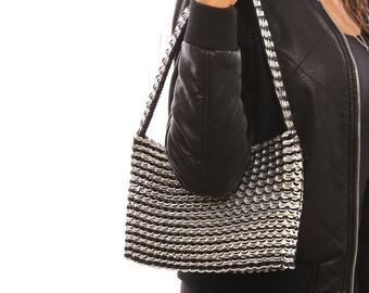 Ring Pull Black and Silver Handbag "Socorro" by Escama Studio - Image 4