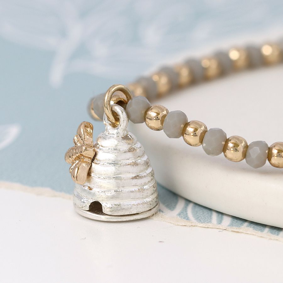 Honey Bee And Beehive Beaded Bracelet - Image 3