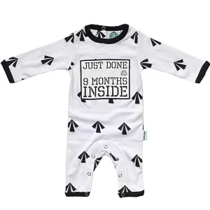 ‘Just Done 9 Months Inside’ Arrows Babygrow - Pink or White options