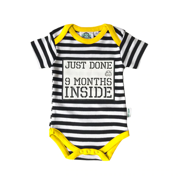 ‘Just Done 9 Months Inside’ Babygrow Vest. Newborn to 6 months - Image 4