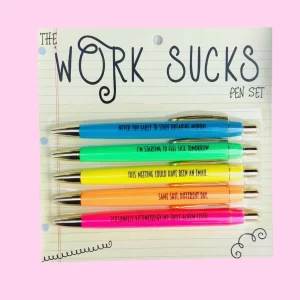 Work Sucks  Funny Pen Set - 5 pens