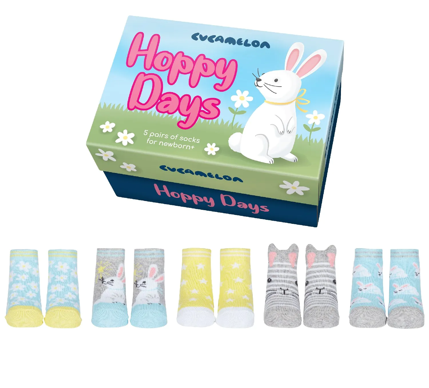 Hoppy Days Gift Box - 5 Pairs of Cucamelon Baby Socks