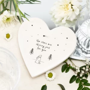 Send With Love "The Stars Are Shining..." Heart-shaped Ceramic Coaster