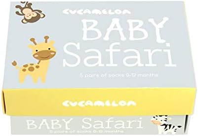 Baby Safari 5-pair boxed Sock Gift Set, for newborns. One Size. By Cucamelon - Image 2